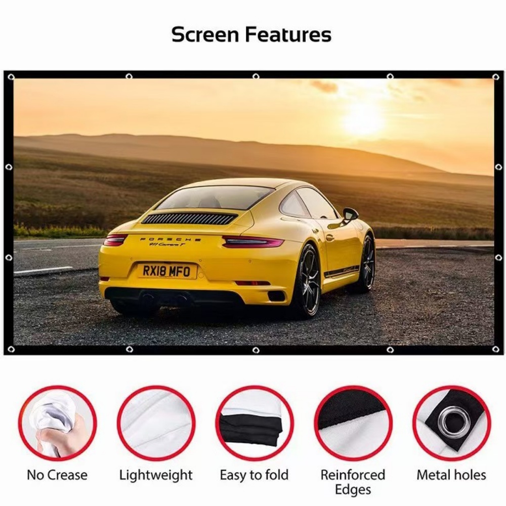 Projector Screen 100 Inch - شاشة عرض محمولة خفيفة الوزن مقاس