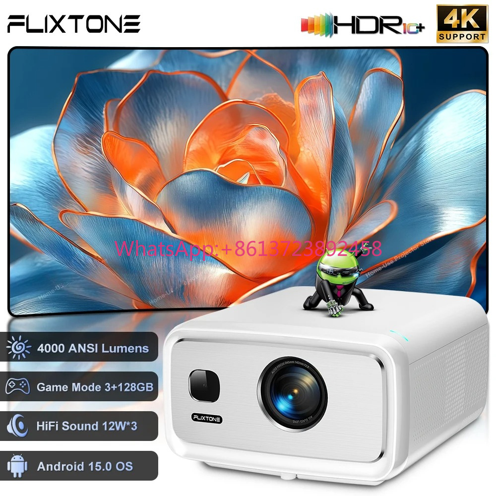 Home Cinema Movies - جهاز عرض FlixTone D10S بدقة 4000