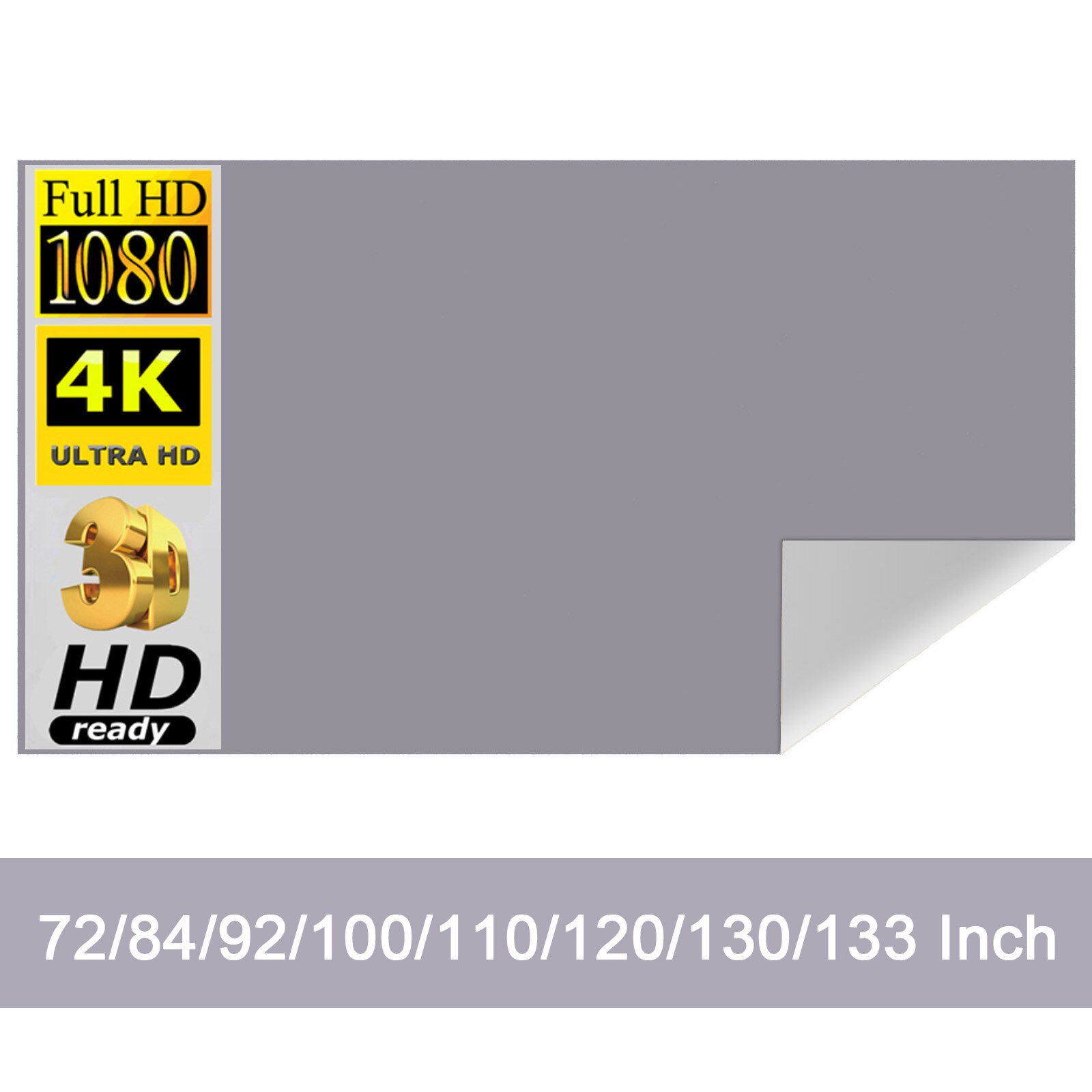 Projector Screen 100 Inch - شاشة عرض عاكسة سطوع عالي 72