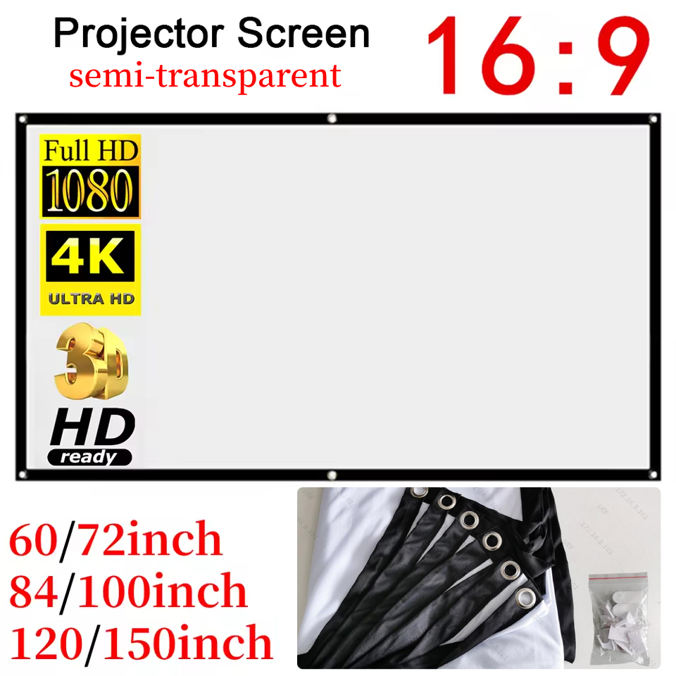 Projector Screen 100 Inch - شاشة عرض محمولة عالية الكثافة بنسبة