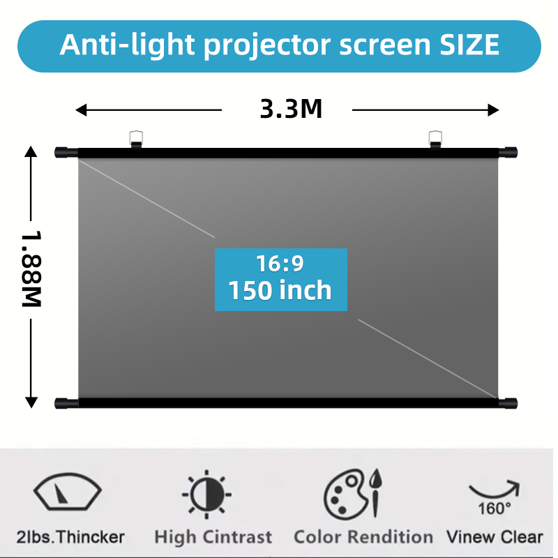 Projector Screen 100 Inch - شاشة عرض بروجكتور 150 بوصة بنسبة
