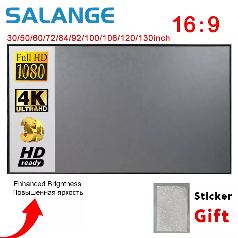 Projector Screen 100 Inch - شاشة عرض Salange، شاشة عرض قماش