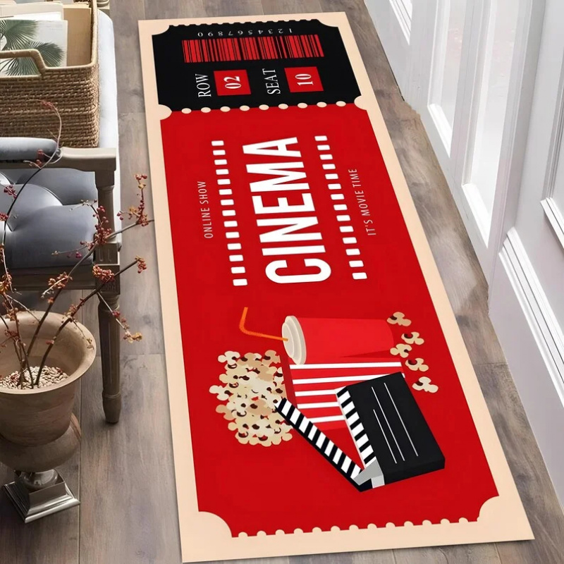 Home Cinema Tickets - سجادة بتصميم تذكاري لأفلام السينما القديمة،