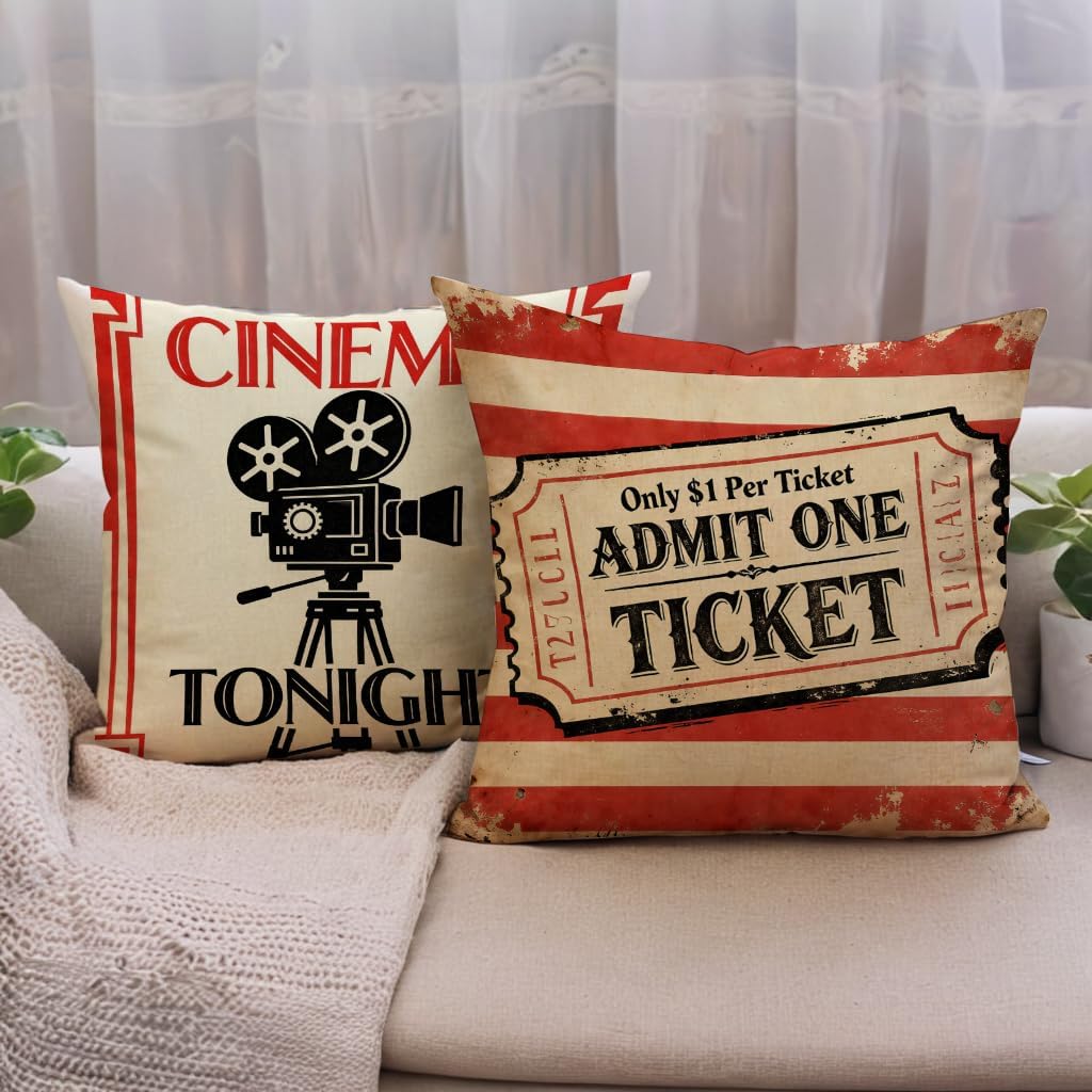 4 قطع من أغطية الوسائد بتصميم  - مراجعة Home Cinema Tickets وسعره