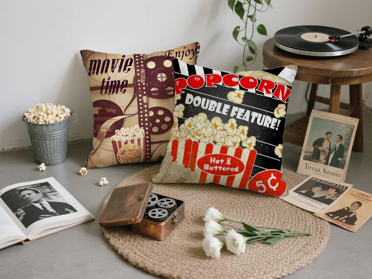 4 قطع أغطية وسائد ديكور منزلية - مراجعة Home Cinema Tickets وسعره