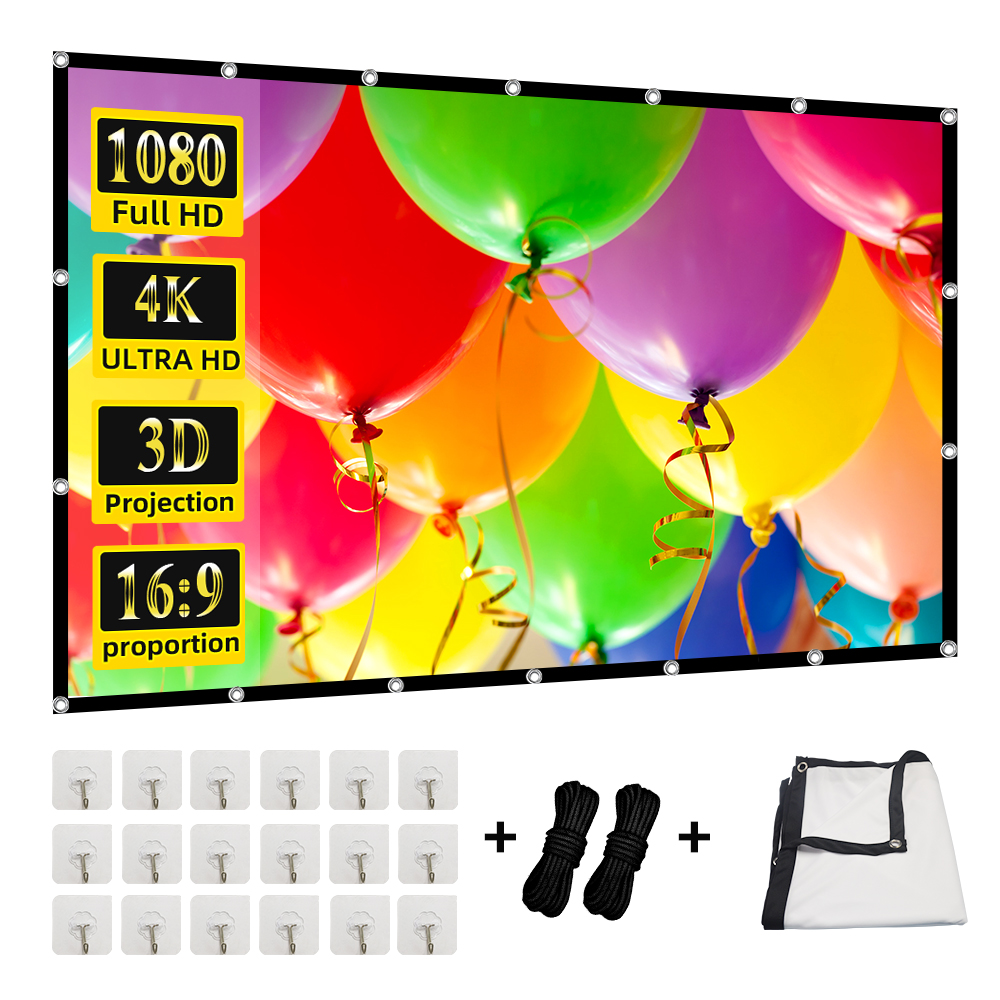 MIXITO ستارة الإسقاط 16: 9 نسب - مراجعة Projector Screen 100 Inch وسعره