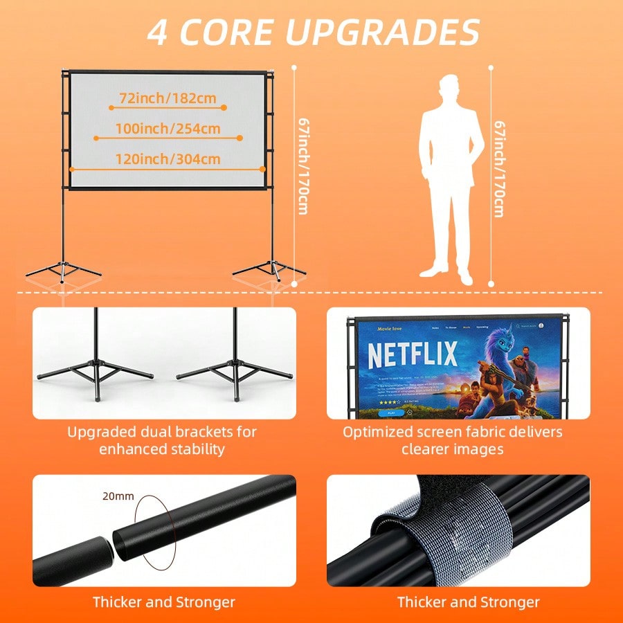 شاشة عرض XBJ مقاس 100 بوصة بدق - مراجعة Projector Screen 100 Inch وسعره