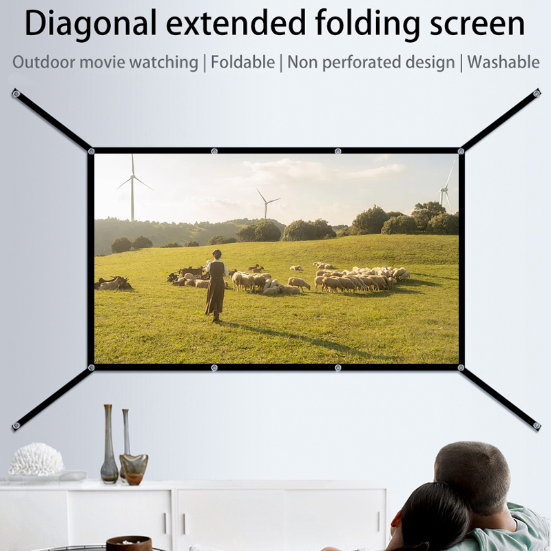 شاشة عرض محمولة قابلة للطي بنس - مراجعة Projector Screen 100 Inch وسعره