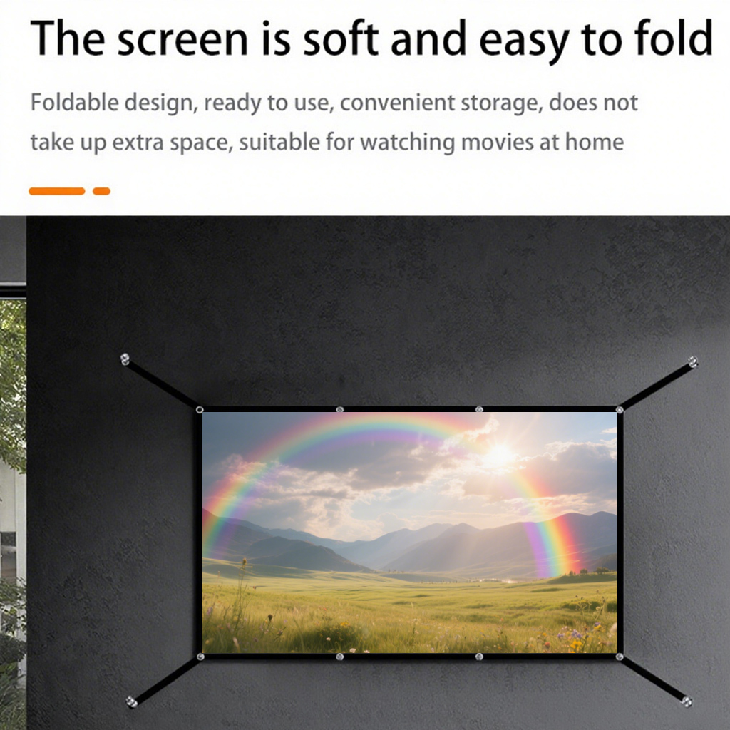شاشة عرض محمولة قابلة للطي بنس - مراجعة Projector Screen 100 Inch وسعره
