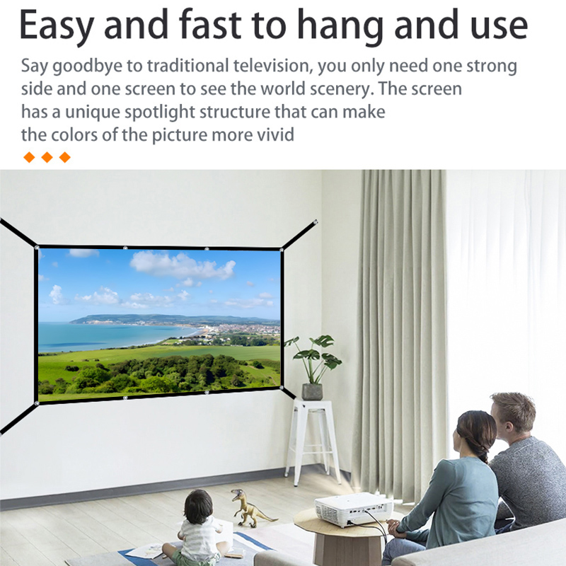 شاشة عرض محمولة قابلة للطي بنس - مراجعة Projector Screen 100 Inch وسعره
