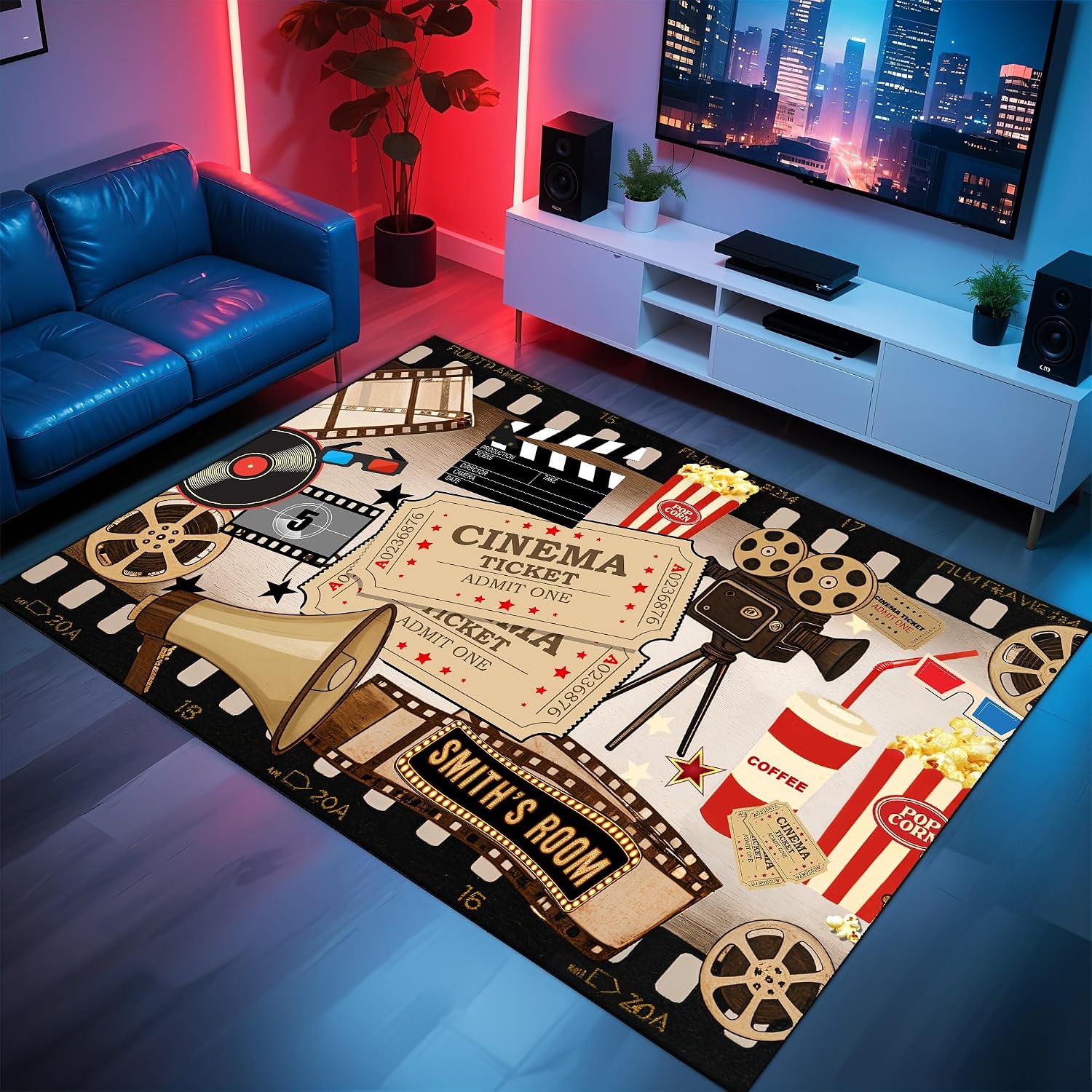 سجادة سينما مخصصة بالاسم، بساط - مراجعة Home Cinema Flooring وسعره