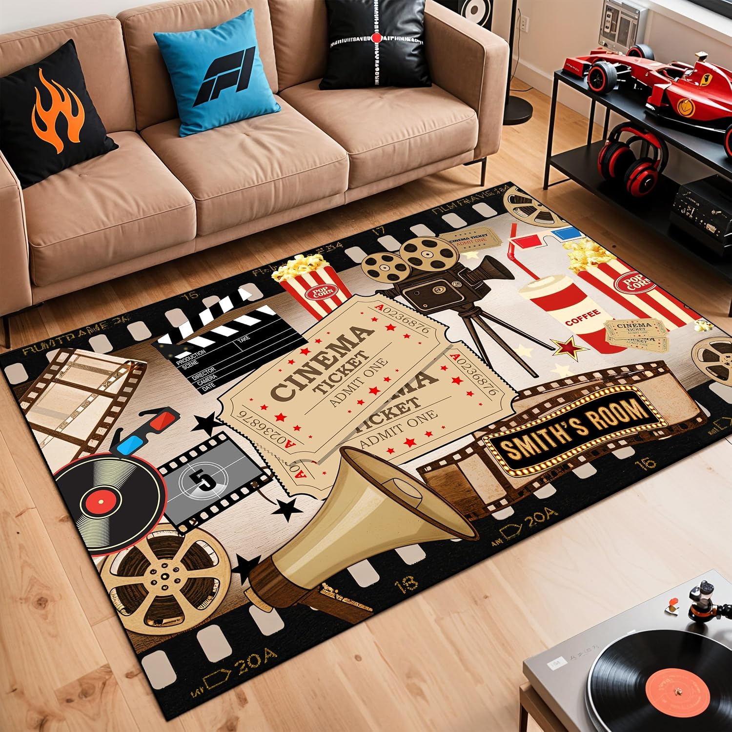 سجادة سينما مخصصة بالاسم، بساط - مراجعة Home Cinema Flooring وسعره